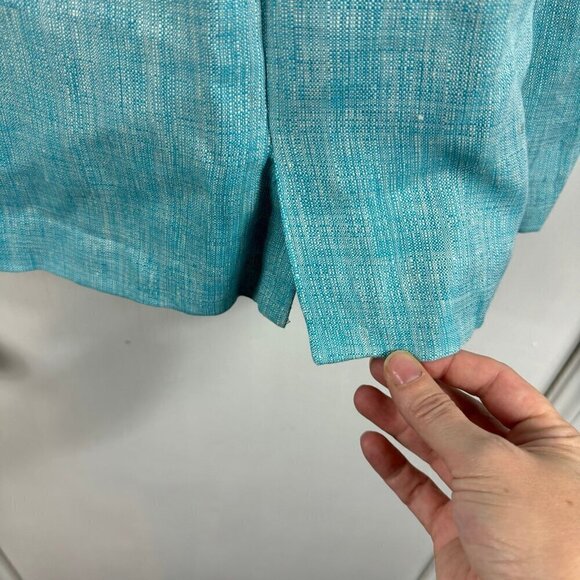 Vintage Versus Gianni Versace teal 100% linen a-line skirt.  Size 28/42 - Picture 4 of 6